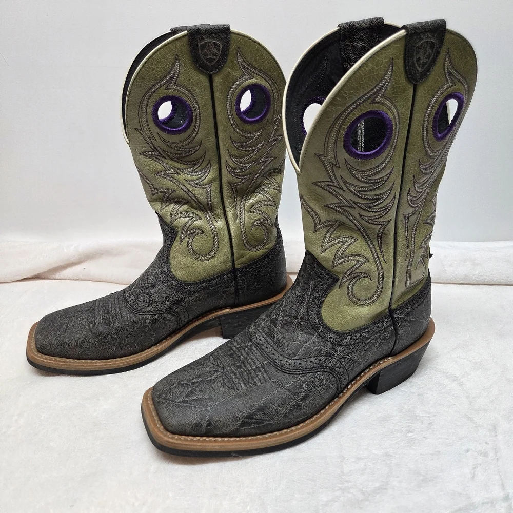 Ariat 10011808 Heritage Roughstock Western Leather Cowboy Mens Boots Size 9 - Picture 2 of 14